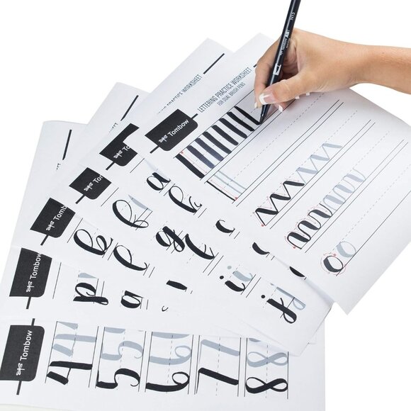 Tombow Beginner Lettering Set With Dual Brush Pens Calligraphy Pen Graphite Penc - Picture 6 of 8